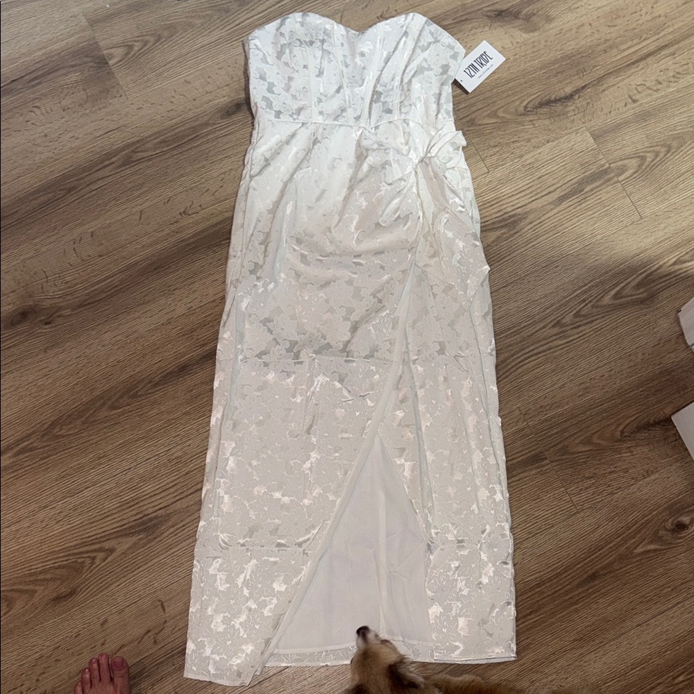 12th Tribe White Floral Strapless Dress - Picture 2 of 5